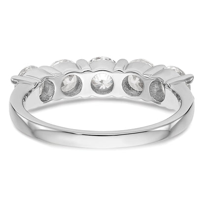1.65ct. CZ Solid Real 14K White Gold 5-Stone Wedding Band Ring