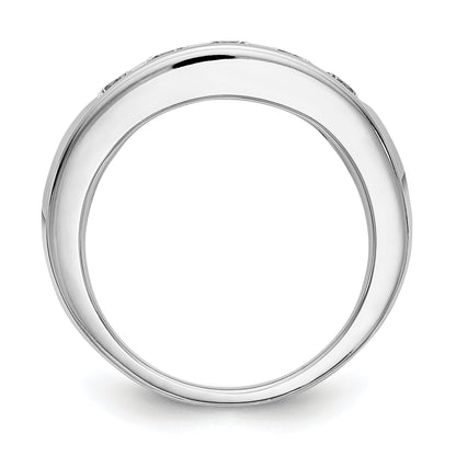 0.75ct. CZ Solid Real 14K White Gold 5-Stone Channel Wedding Band Ring