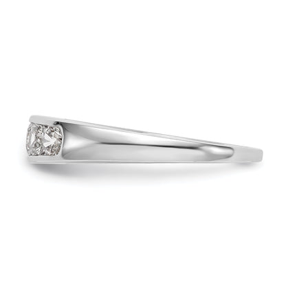 0.75ct. CZ Solid Real 14K White Gold 5-Stone Channel Wedding Band Ring