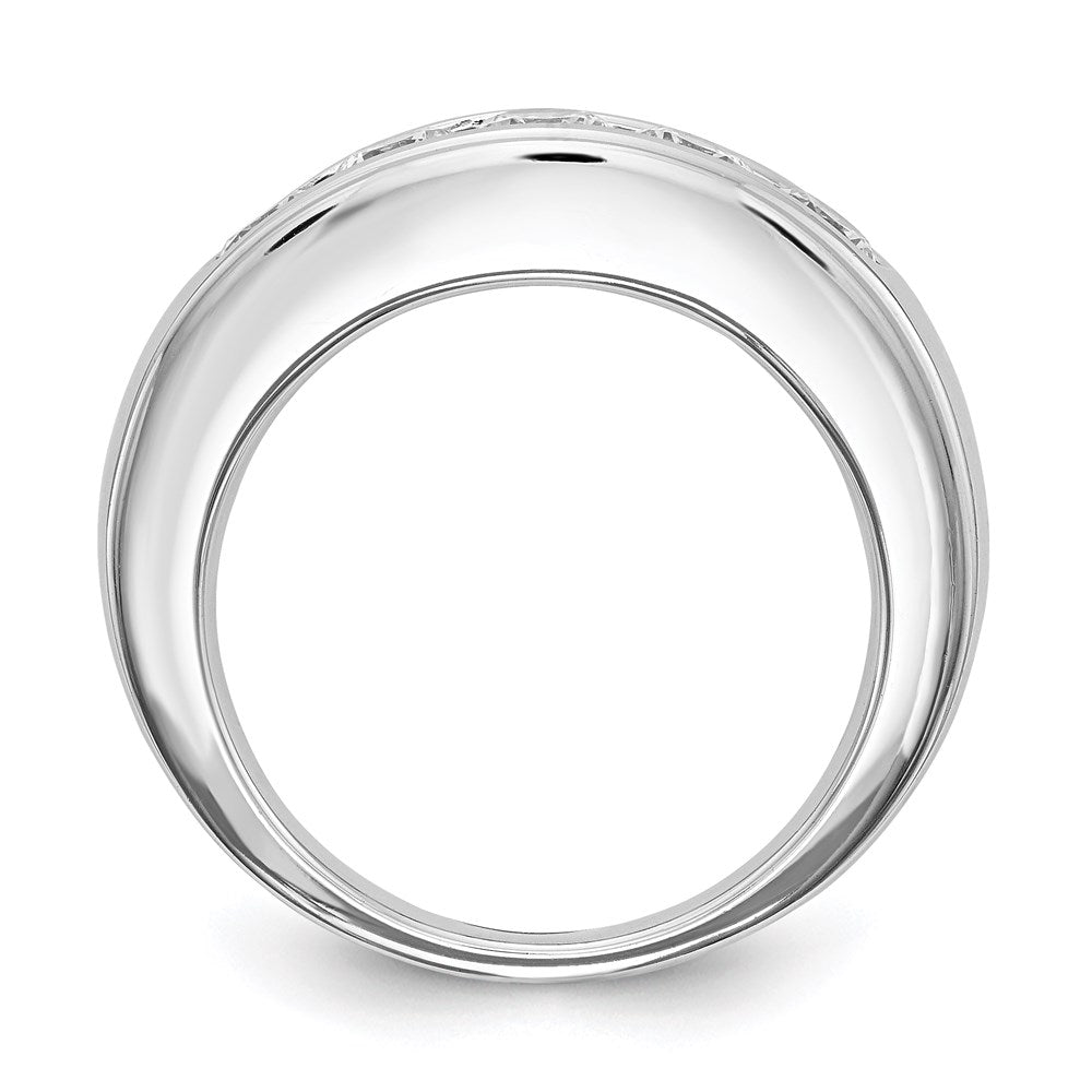 14K White Gold 5-Stone Real Diamond Channel Band