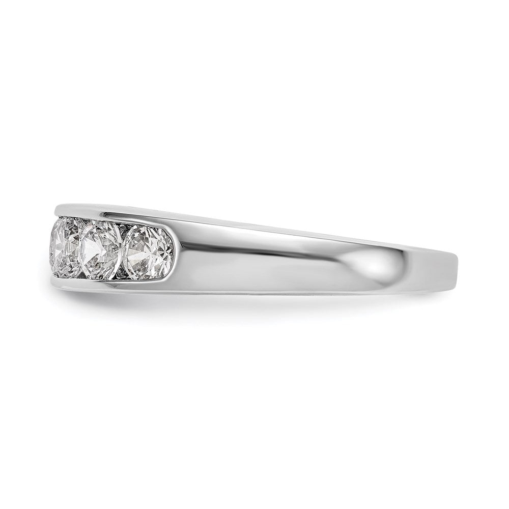 14K White Gold 5-Stone Real Diamond Channel Band