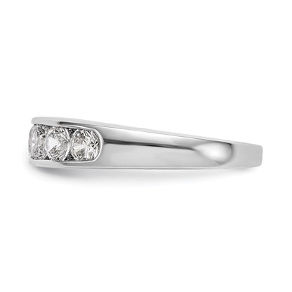 14K White Gold 5-Stone Real Diamond Channel Band