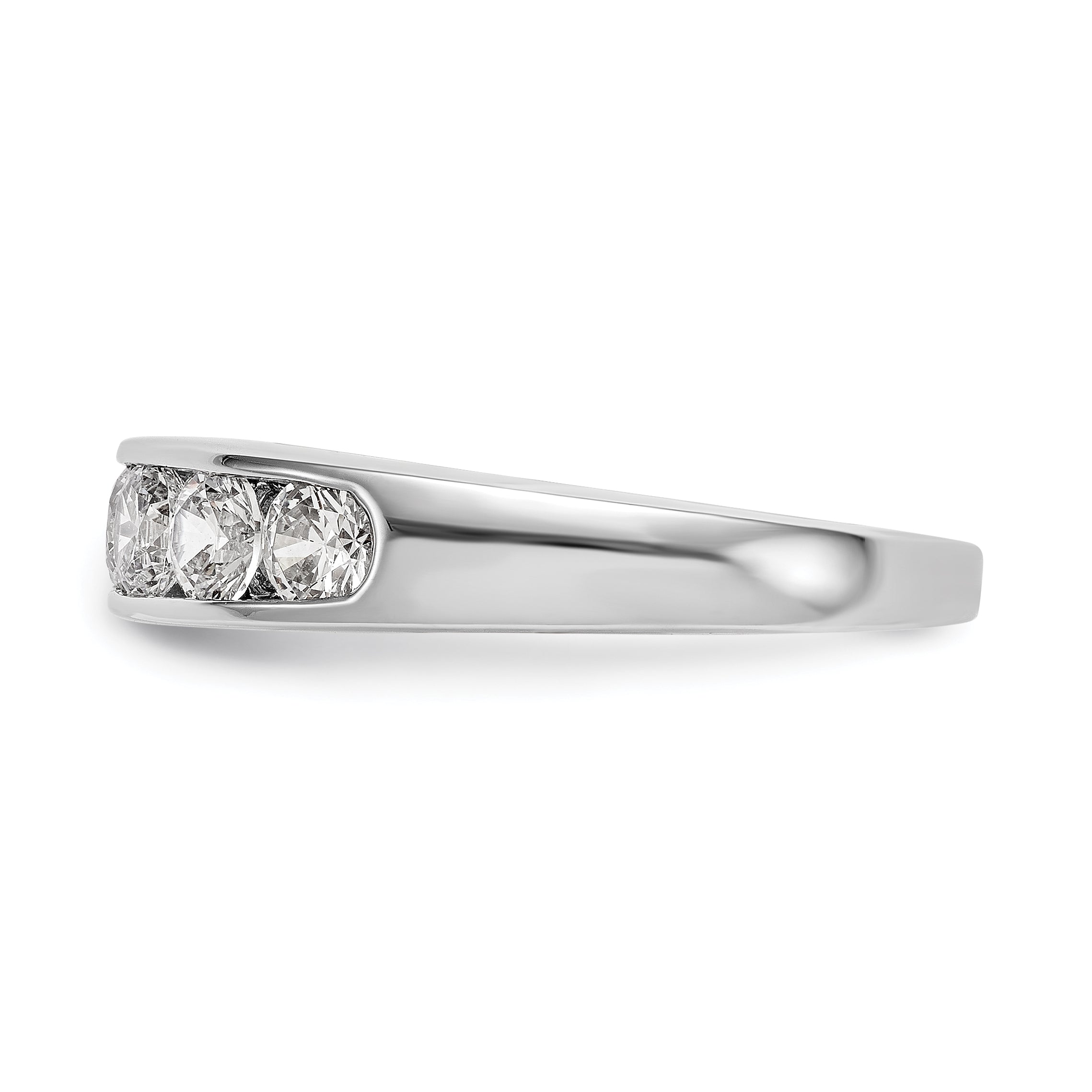 1.00ct. CZ Solid Real 14K White Gold 5-Stone Channel Wedding Band Ring