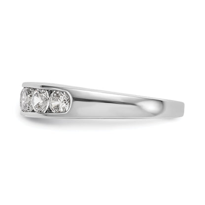 1.00ct. CZ Solid Real 14K White Gold 5-Stone Channel Wedding Band Ring