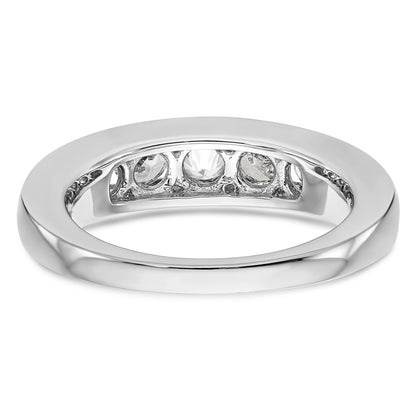 1.00ct. CZ Solid Real 14K White Gold 5-Stone Channel Wedding Band Ring