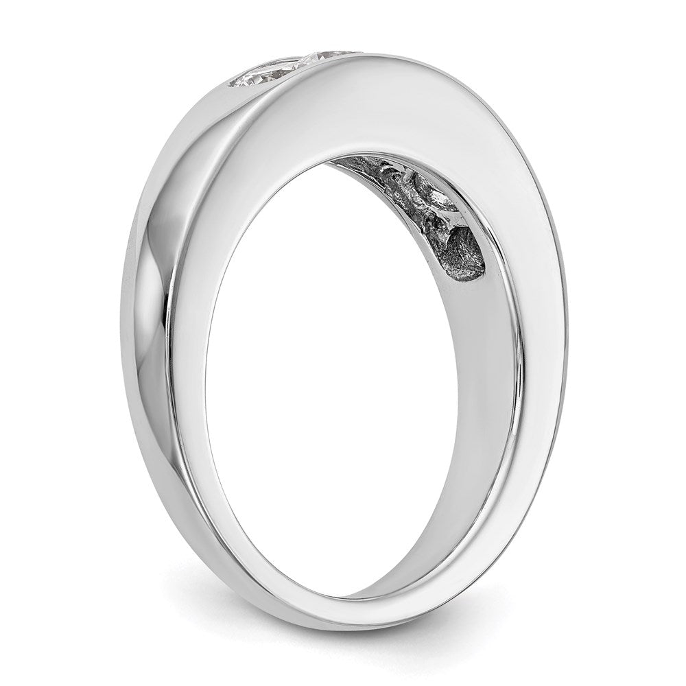 14K White Gold 5-Stone Real Diamond Channel Band