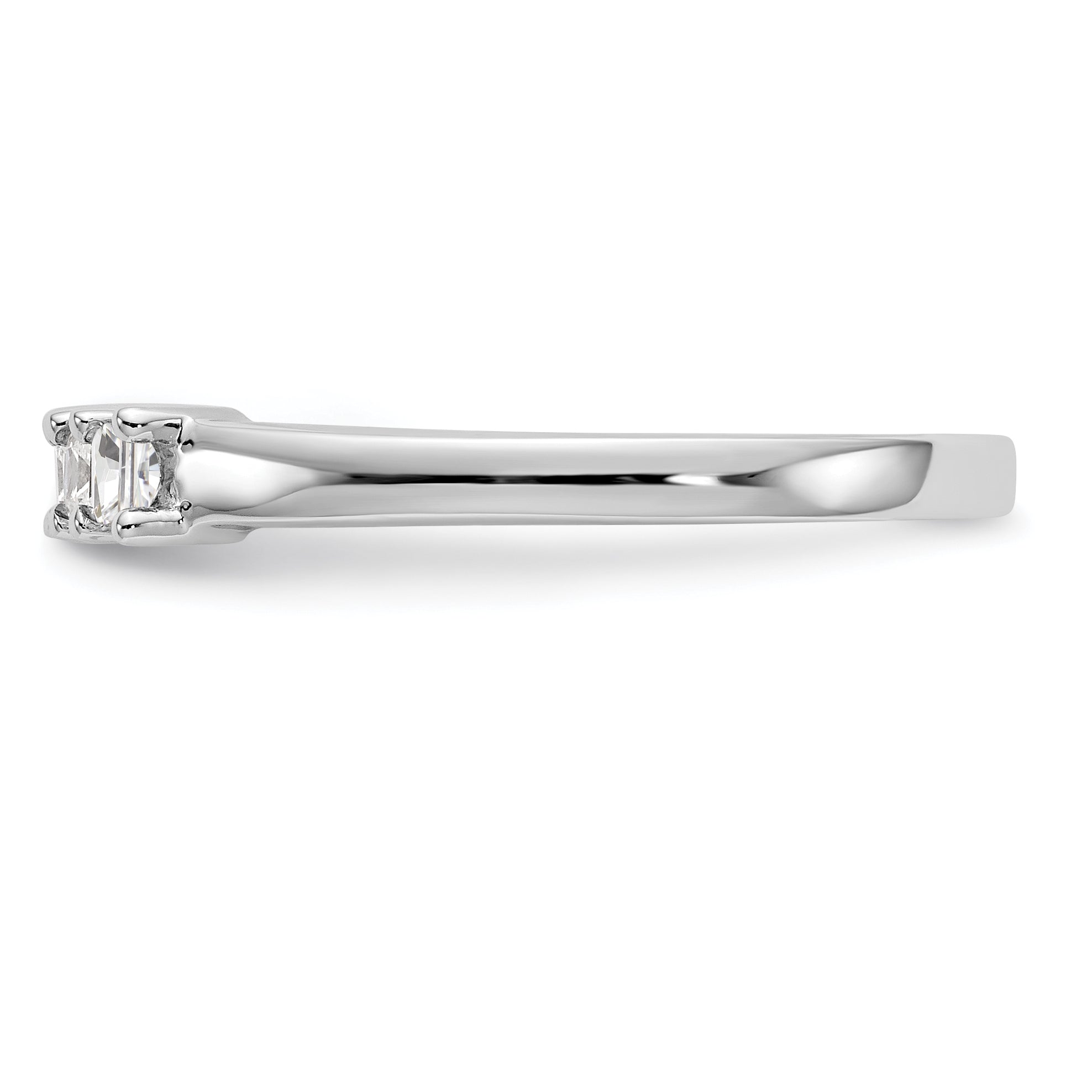 0.35ct. CZ Solid Real 14K White Gold 5-Stone Wedding Band Ring