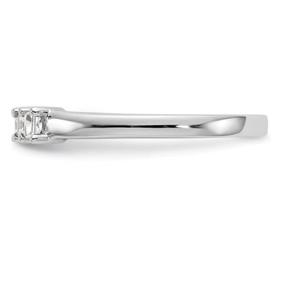 0.35ct. CZ Solid Real 14K White Gold 5-Stone Wedding Band Ring