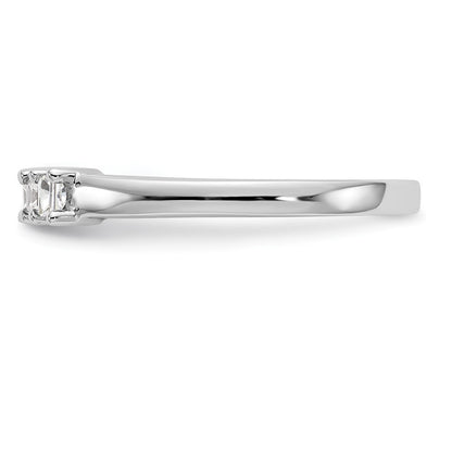 14K White Gold 5-Stone Real Diamond Band