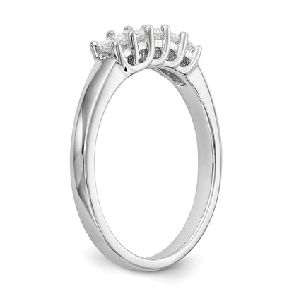 14K White Gold 5-Stone Real Diamond Band