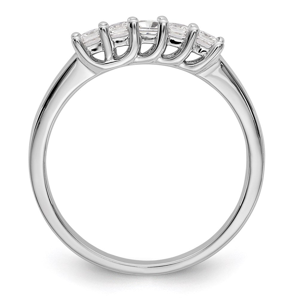 14k white gold 5 stone real diamond band y7067aa