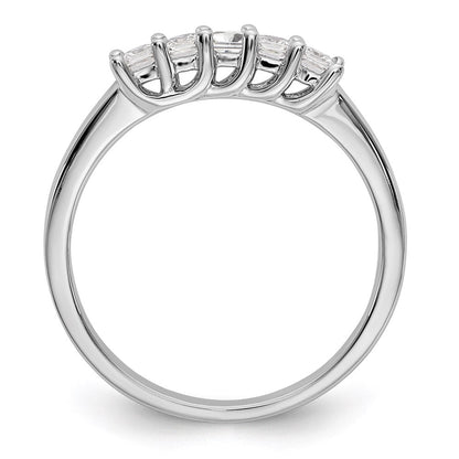 14k white gold 5 stone real diamond band y7067aa