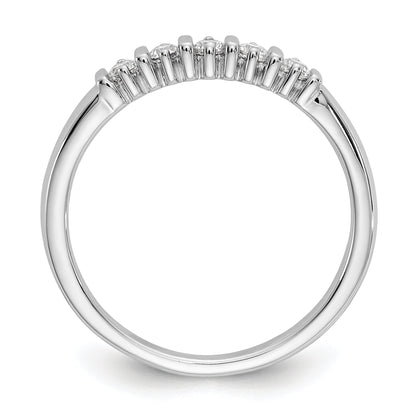 0.25ct. CZ Solid Real 14K White Gold 5-Stone Wedding Band Ring