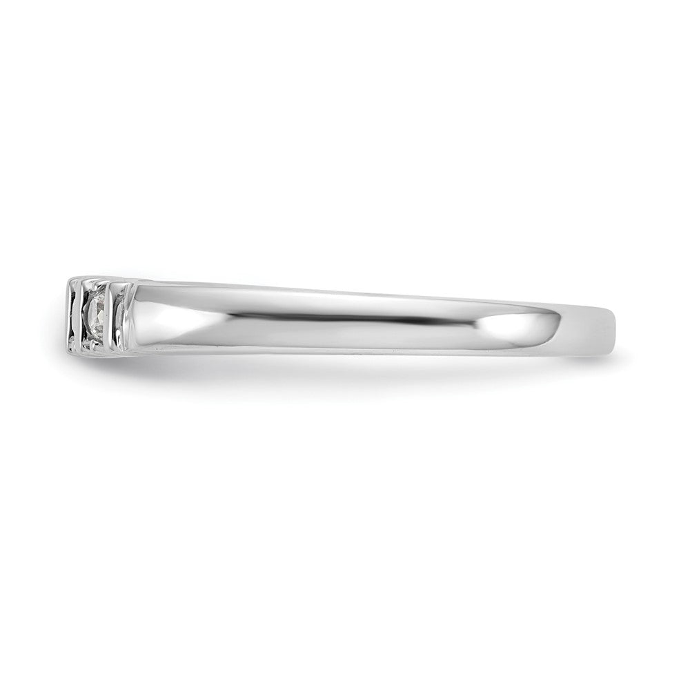 14K White Gold 5-Stone Real Diamond Band