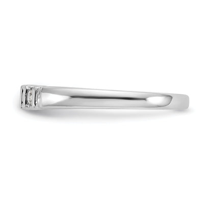 0.25ct. CZ Solid Real 14K White Gold 5-Stone Wedding Band Ring