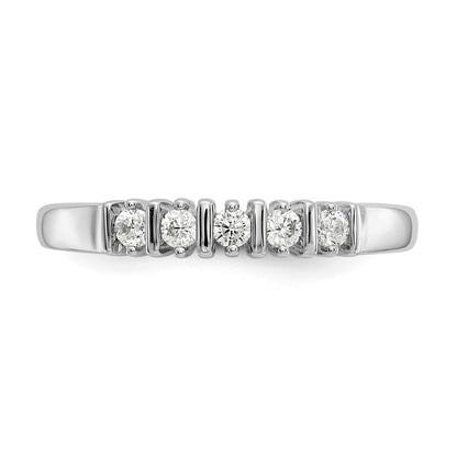 14K White Gold 5-Stone Real Diamond Band