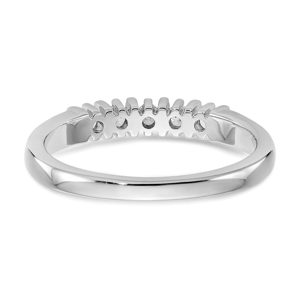 14K White Gold 5-Stone Real Diamond Band