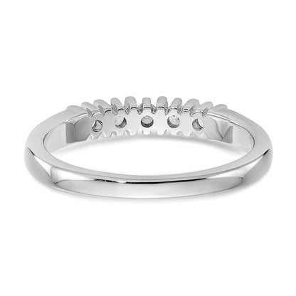 14K White Gold 5-Stone Real Diamond Band