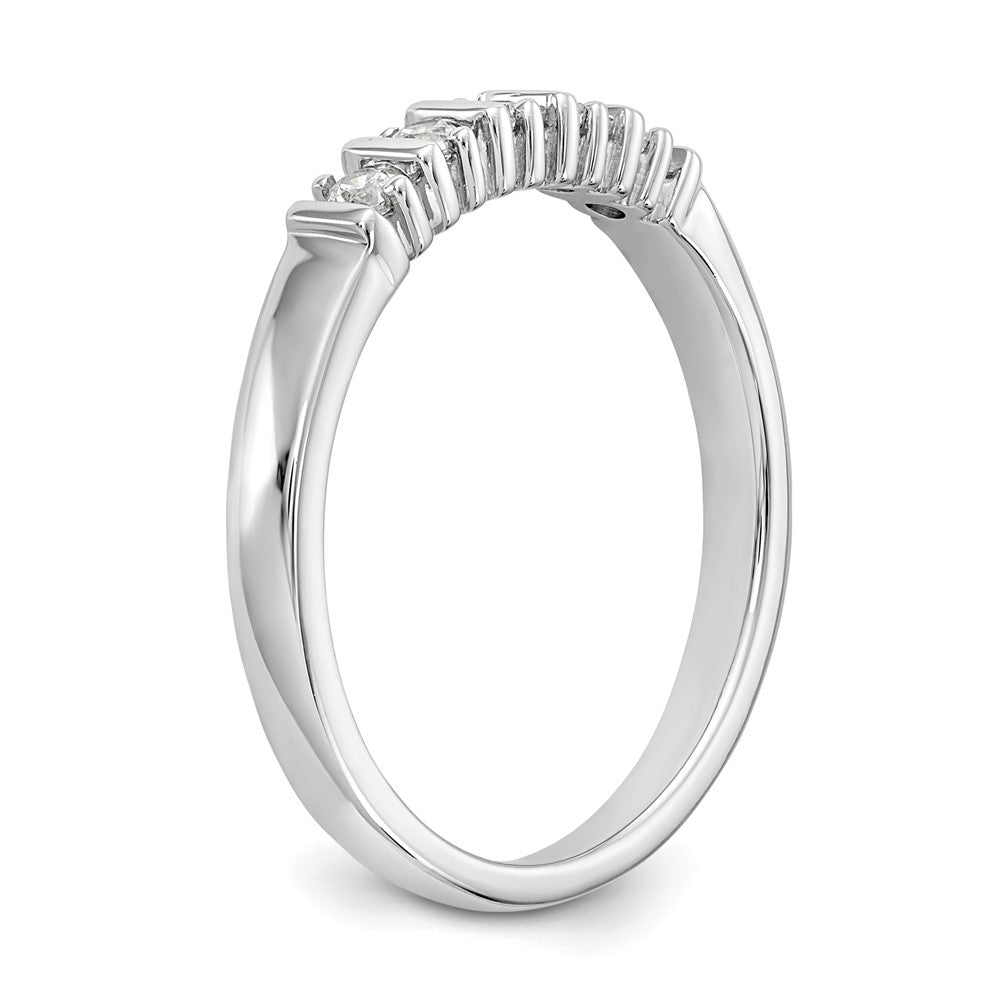 14K White Gold 5-Stone Real Diamond Band