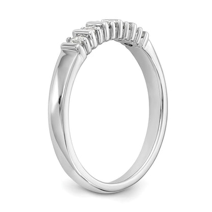 14K White Gold 5-Stone Real Diamond Band