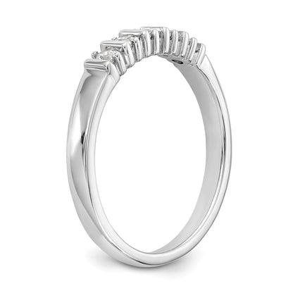 0.25ct. CZ Solid Real 14K White Gold 5-Stone Wedding Band Ring