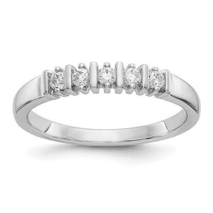 14K White Gold 5-Stone Real Diamond Band