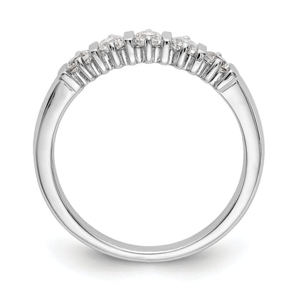 0.50ct. CZ Solid Real 14K White Gold 5-Stone Wedding Band Ring