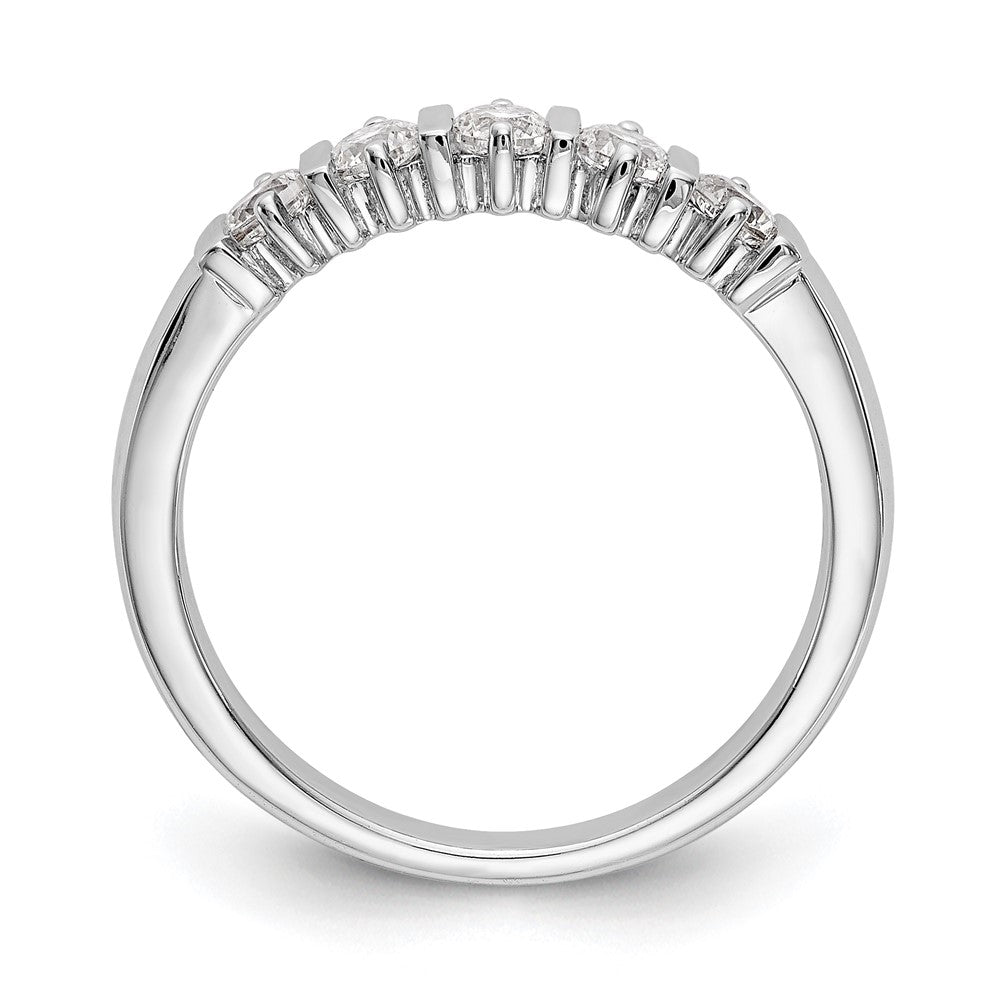 14K White Gold 5-Stone Real Diamond Band