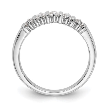 14K White Gold 5-Stone Real Diamond Band