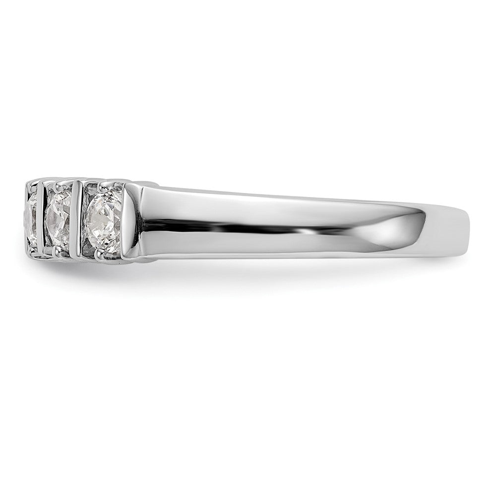 14K White Gold 5-Stone Real Diamond Band