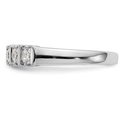 0.50ct. CZ Solid Real 14K White Gold 5-Stone Wedding Band Ring