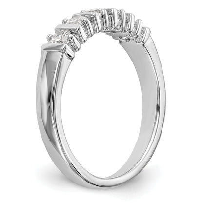 0.50ct. CZ Solid Real 14K White Gold 5-Stone Wedding Band Ring