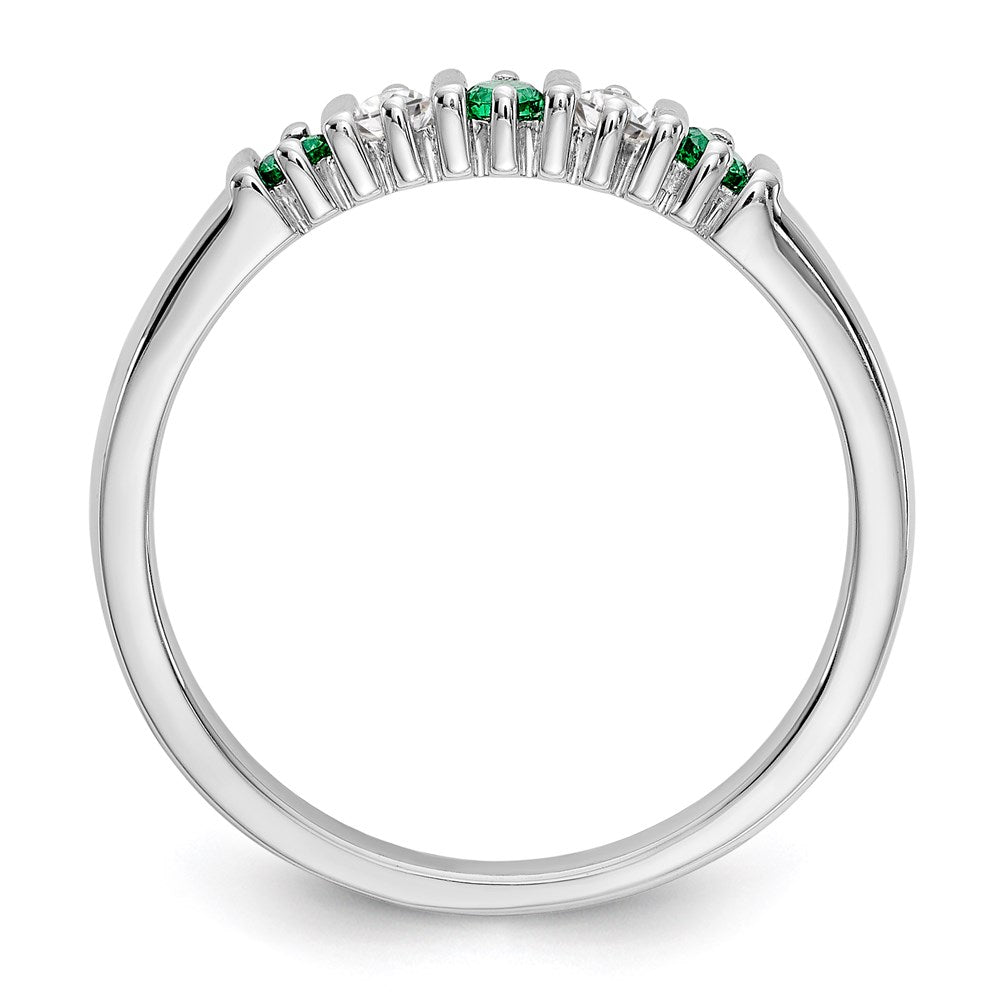 14k white gold real diamond w emerald band x9005e aa