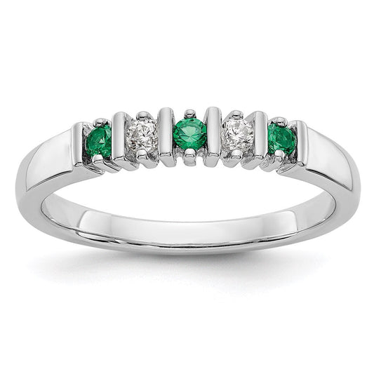 14k white gold real diamond w emerald band x9005e aa