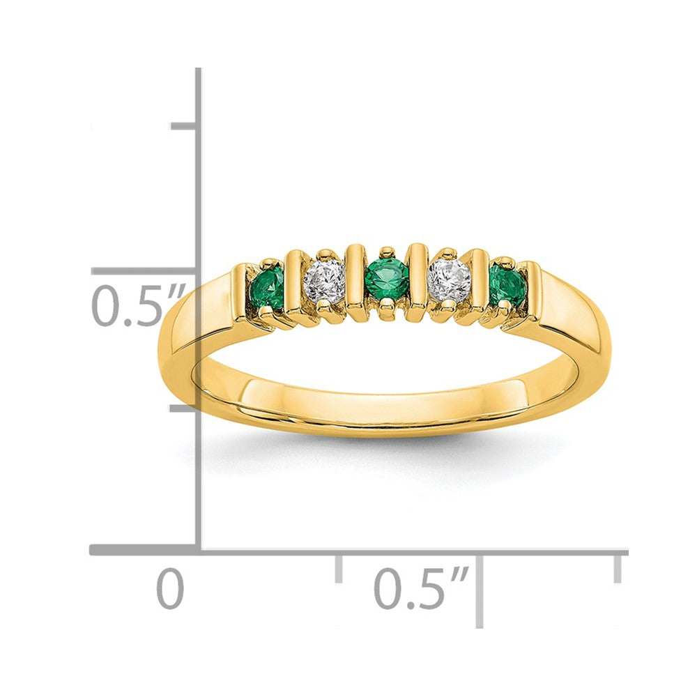 14k yellow gold real diamond w emerald band rm3289b em 008 yaa