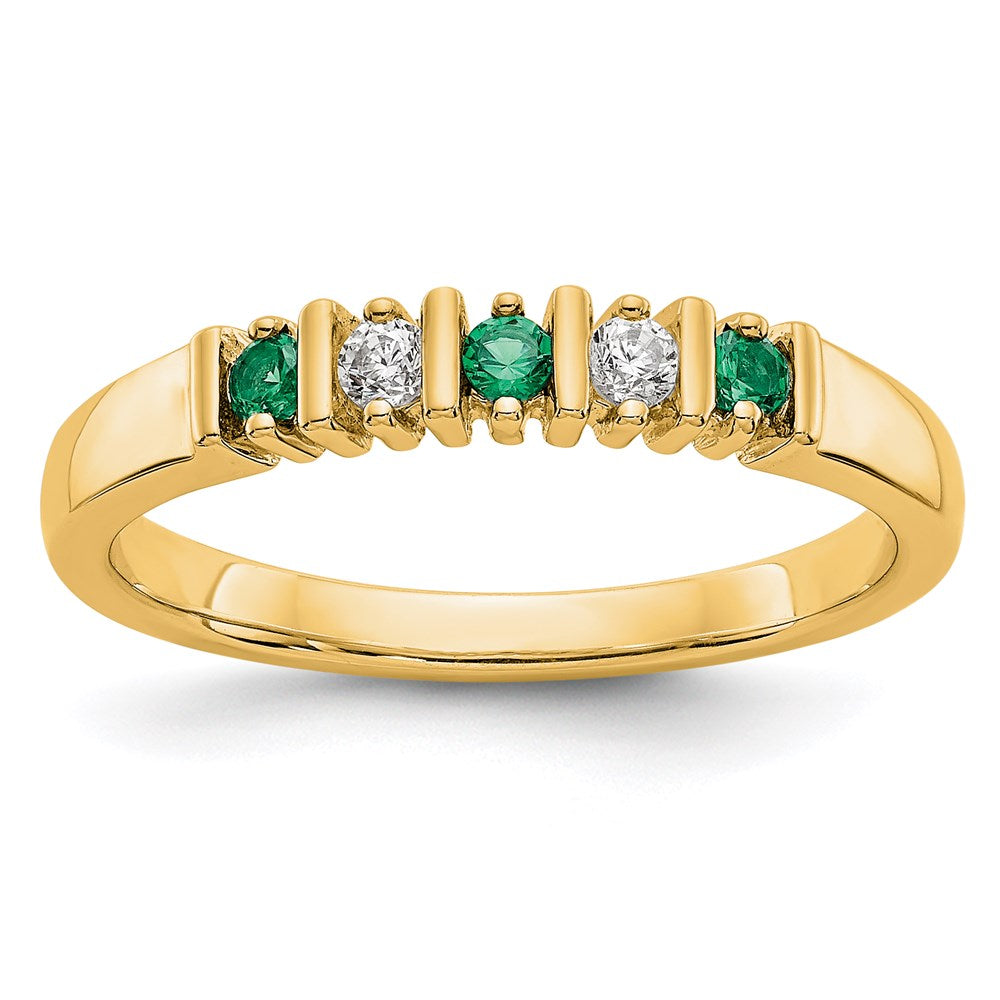 14k yellow gold real diamond w emerald band rm3289b em 008 yaa