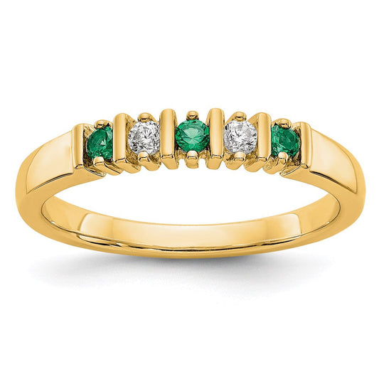 14k yellow gold real diamond w emerald band rm3289b em 008 yaa