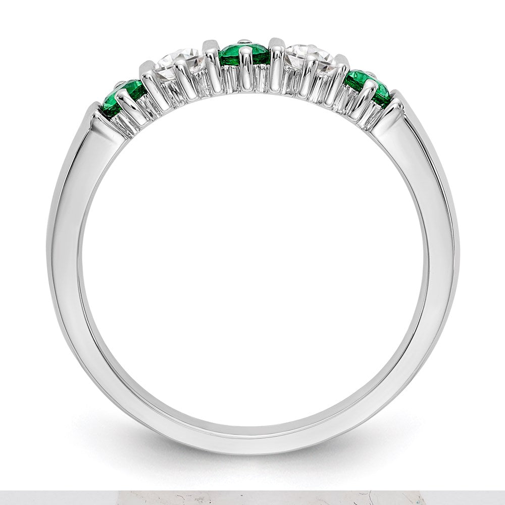 14k white gold real diamond w emerald band rm3289b em 019 waa