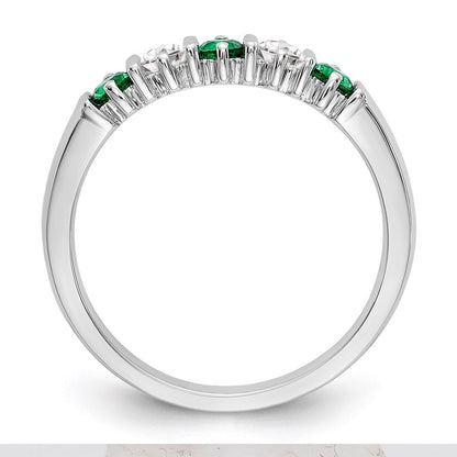 14k white gold real diamond w emerald band rm3289b em 019 waa