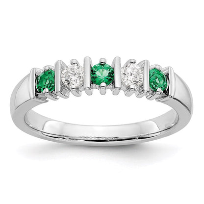 14k white gold real diamond w emerald band rm3289b em 019 waa