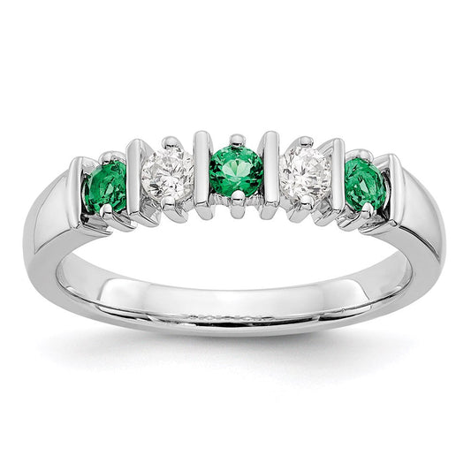 14k white gold real diamond w emerald band rm3289b em 019 waa