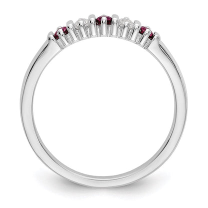14k White Gold Real Diamond w/Ruby Band