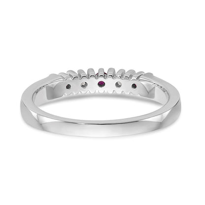 14k White Gold Real Diamond w/Ruby Band