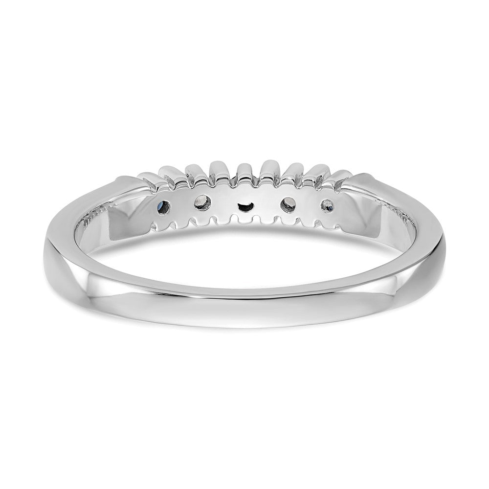 Solid 14k White Gold Simulated CZ w/Simulated Sapphire Band