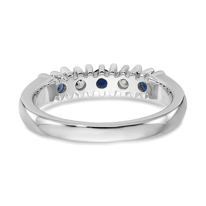 14k White Gold Real Diamond w/Sapphire Band