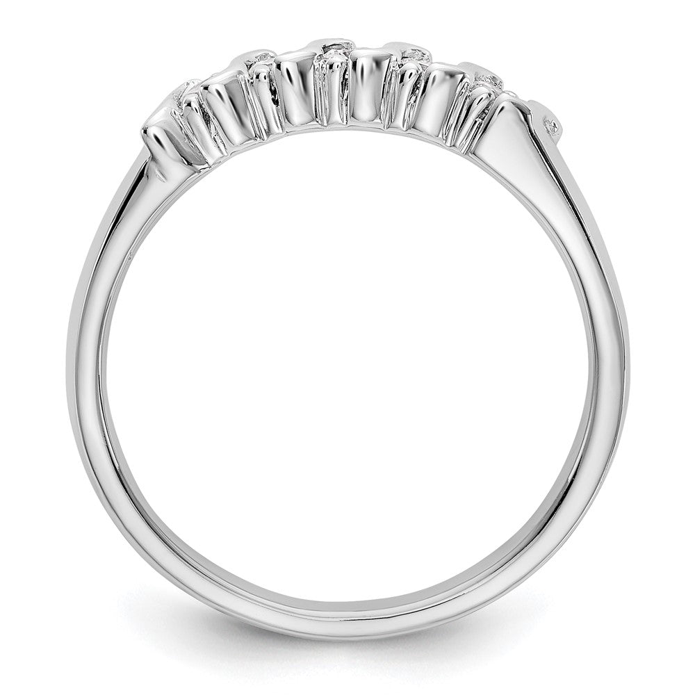 14K White Gold Real Diamond Band