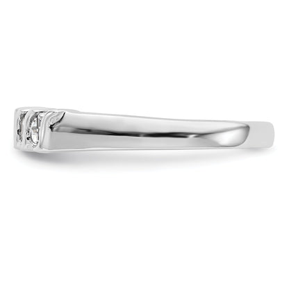 0.25ct. CZ Solid Real 14K White Gold Wedding Band Ring