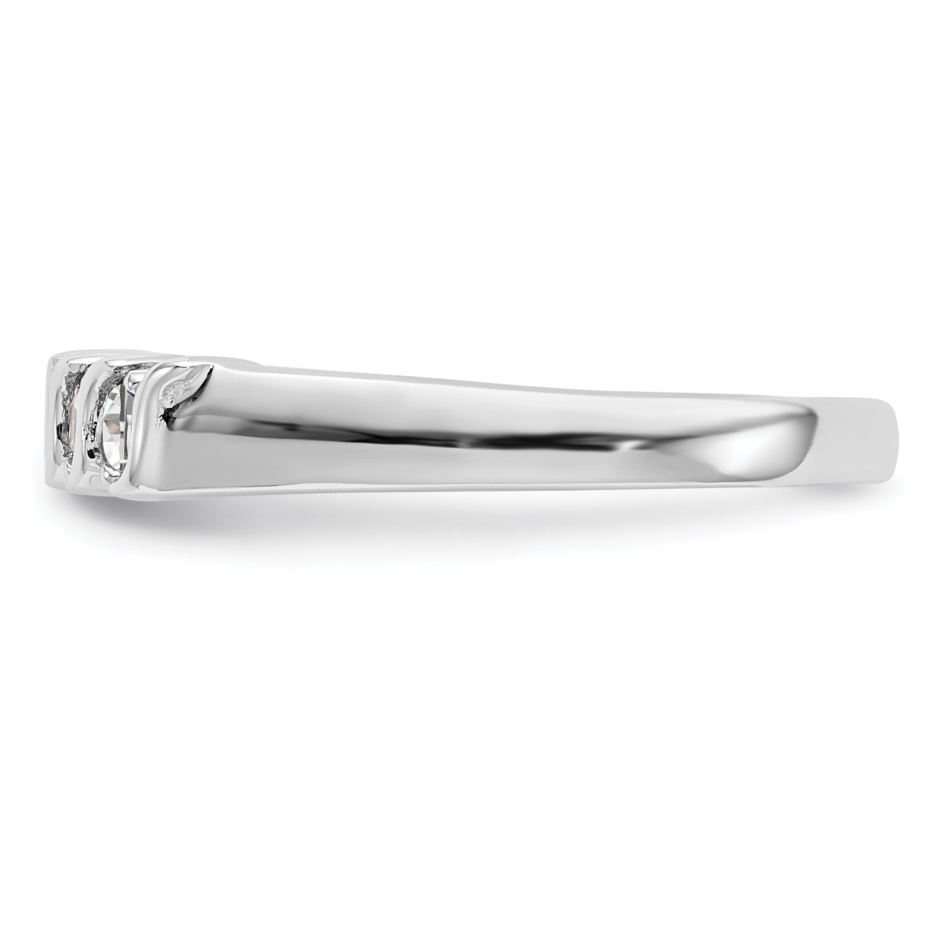 0.25ct. CZ Solid Real 14K White Gold Wedding Band Ring