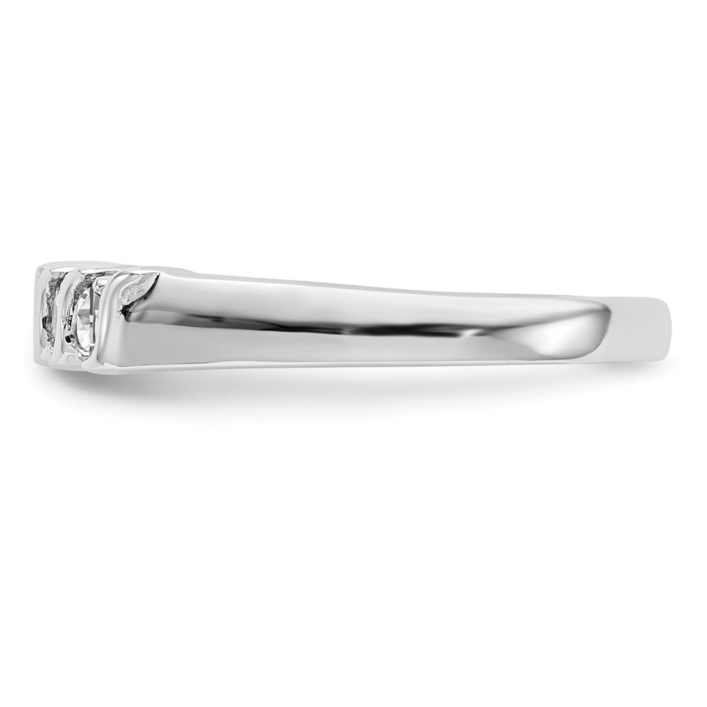 14K White Gold Real Diamond Band