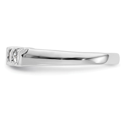 14K White Gold Real Diamond Band
